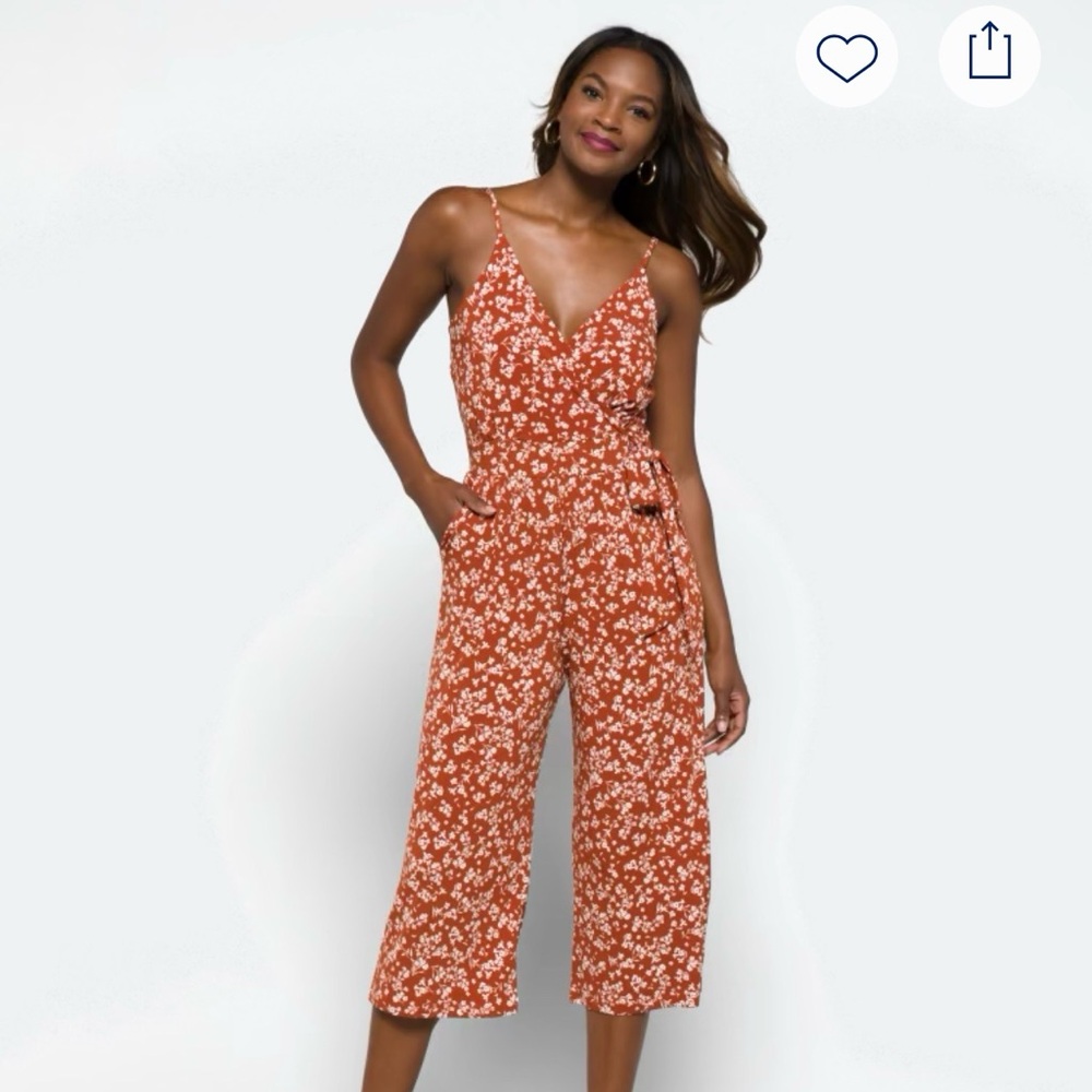 Stitchfix Floral burnt orange  Jumpsuit